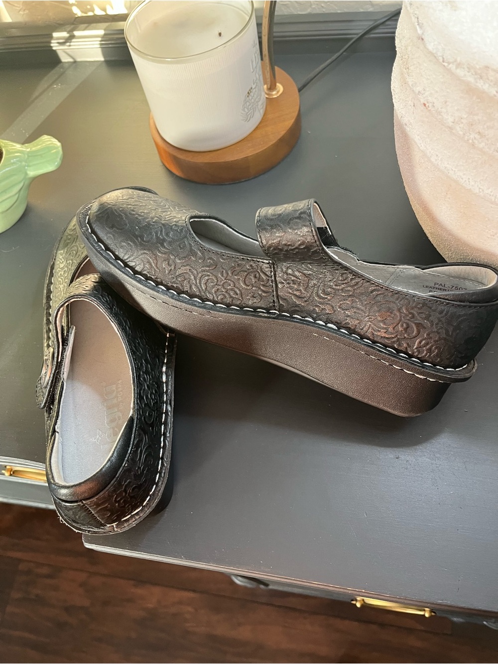 Alegria Black Embossed Mary Jane Clogs - Picture 3 of 4